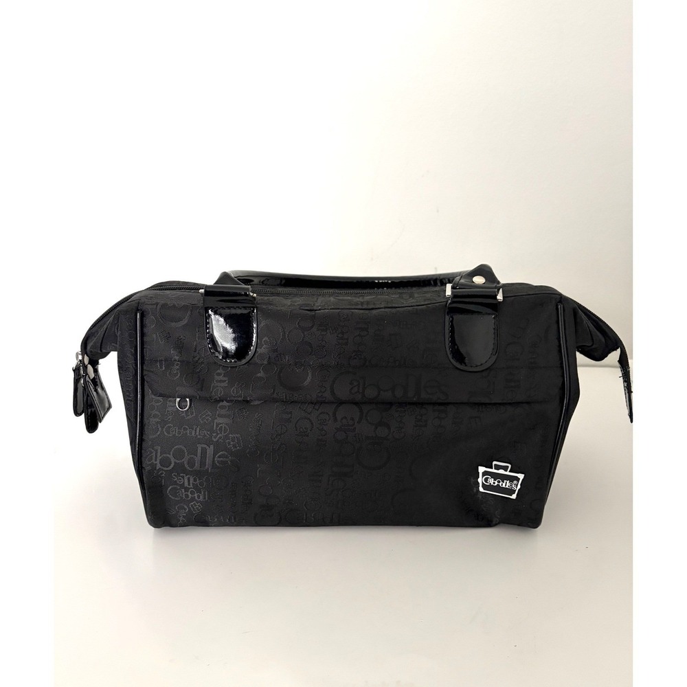 Caboodles Y2K Black Cosmetic Bag Large Travel Makeup Organizer Tote Pockets NWOT - Picture 2 of 16